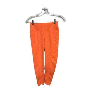 Oiselle Neon Orange Bird Running  Leggings Size 2 Athletic Wear Active